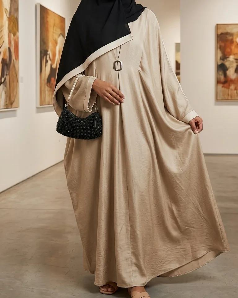 Champagne lustre abaya