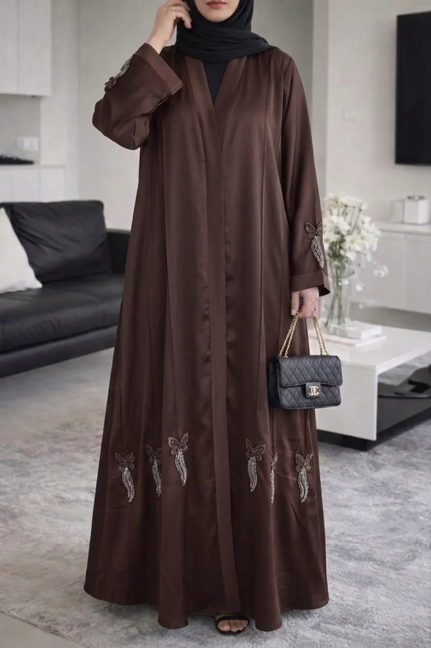 Open mocha abaya